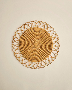 Set de table rond en rotin tressé en spirale, fait main, artistique, naturel, écologique, décoratif, vente en gros, OEM, ODM - Product Image 4