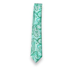 เนคไทผ้าไหมลาย Paisley สีเขียวทะเล - Product Image 1