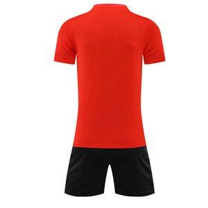 Ensemble de maillot de football pour homme, col en V rouge, imprimé géométrique, short en polyester à séchage rapide, uniforme sportif toutes saisons - Product Image 2