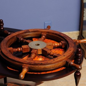 Wooden Handmade Painted <b>Ship</b> <b>Wheel</b>-36 inches Thanksgiving Love Theme Luxury Gift Decor Boat Collectible - Product Image 5