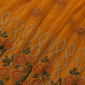 Tela de Encaje Nigeriana de Lujo Ecológica y Sostenible, Bordada con Patrón Floral, Poliéster/Algodón, Alta Calidad para Confección de Ropa y Manualidades - Product Image 2