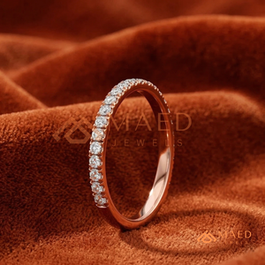 แหวนแต่งงานทองคำขาว 14K แบบวินเทจ ลายฉลุ ประดับเพชรแล็บ สำหรับผู้หญิง - Product Image 3