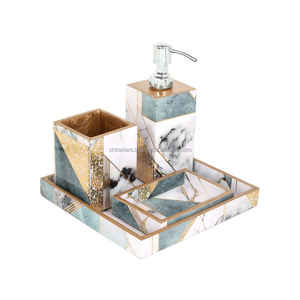 ชุดห้องน้ำ MDF พิมพ์ลายเคลือบแบบพรีเมี่ยมพร้อมถาดเครื่องจ่ายและอุปกรณ์เสริมสำหรับห้องน้ำที่หรูหรา - Product Image 1