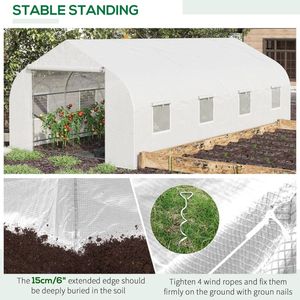 Serra Portatile da Esterno Ecologica in PVC, Moderna in Legno, Metallo, Acciaio e Plastica per Giardino Domestico e Coltivazione - Product Image 6