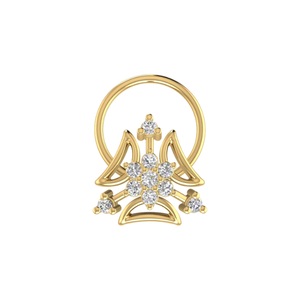 Piercing Nasal Étnico de Oro de 14K con Diamante de 0.07 Quilates, Color HI, Claridad VS-SI, Joyería Fina - Product Image 1
