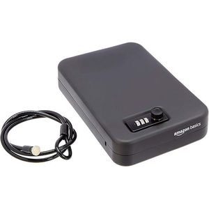 Cassetta di Sicurezza Portatile Basics con Combinazione, Piccola Custodia Sicura con Codice per Dormitorio Universitario, Casa, Grandi Scatole per Documenti BL - Product Image 1