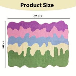 Tappeto in misto poliestere di alta qualità con motivo astratto, morbido effetto velluto, tappetini colorati per bambini per soggiorno e camera da letto - Product Image 3