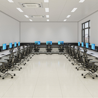 Système de console de salle de contrôle modulaire, poste de travail, bureau de console, mobilier de contrôle pour centre d'urgence 911 et diffusion, fabricant de conception