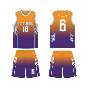 Conjunto de Camiseta de Baloncesto con Degradado Personalizado, Sin Mangas, Absorbente de Humedad, Ropa Deportiva para Adultos, Unisex, Todas las Temporadas, Impresión Sublimada - Product Image 6