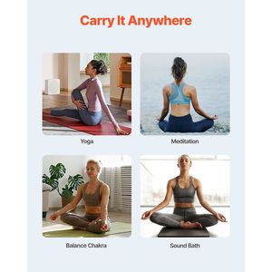 Campana Tibetana in Cristallo di Quarzo da 8 Pollici, Nota Fa, Portatile, Smerigliata, per Chakra del Cuore, con Martello in Gomma e Anello a O - Accessorio per Yoga - Product Image 6