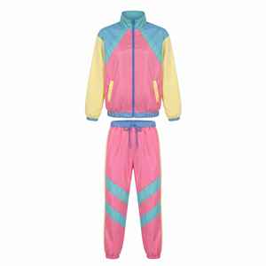 Ensemble de survêtement pour homme en nylon léger coupe ample avec veste zippée brodée et pantalon, deux pièces - Product Image 5