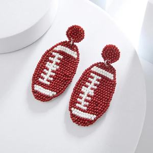 Pendientes de Fútbol Americano con Cuentas Hechas a Mano de Primera Calidad, Joyería Boutique para el Día del Partido, Pendientes Colgantes Personalizados para Fanáticas de Equipos Deportivos - Product Image 5
