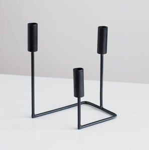 Elegant Handmade <b>Black</b>, White Iron Metal Candle Holder Set Modern Decorative Taper <b>Candlestick</b> Stand for Home Office Dining Room - Product Image 3