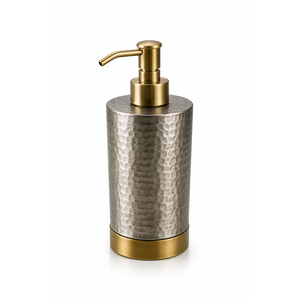 Hammered Stainless Steel Soap <b>Dispenser</b> Rustproof Metal Liquid Hand Wash Pump Bottle Textured Silver Lotion Container For Hotels - Product Image 2