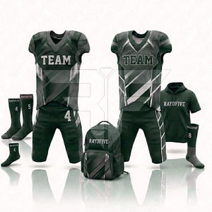 Tenue de football américain personnalisée, imprimée par transfert thermique, 100 % polyester respirant, manches courtes, combo en gros - Product Image 2