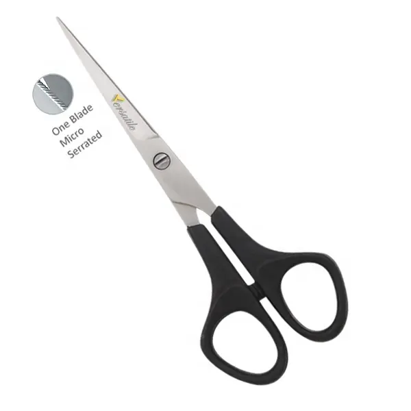 Barber Scissor With Plastic handle One Blade Micro Serrated with Custom Logo