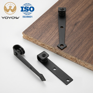 Mini Indoor Outdoor <b>Barn</b> <b>Door</b> Sliding <b>Hardware</b> Satin Black Brass Material High Load Capacity Modern Household Furniture Fittings - Product Image 1