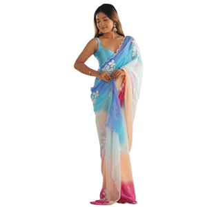 Dernier modèle de sari en soie Gajji Royal Export avec broderie élégante, doté d'un chemisier à séchage rapide et de qualité supérieure – idéal pour l'été. - Product Image 1