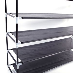 Scarpiera a 5 Ripiani in Tessuto Non Tessuto con Maniglia, Colore Nero, Montaggio Semplice - Product Image 6