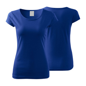 Camiseta de Cuello Redondo Azul Rey para Mujer, 100% Algodón Jersey, Casual, Manga Corta, Transpirable, Corte Regular, para Todas las Temporadas - Product Image 1