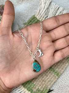 Handmade Turquoise <b>Necklace</b> Sterling Silver <b>Boho</b> Southwestern Statement Jewelry Natural Gift for Her - Product Image 3