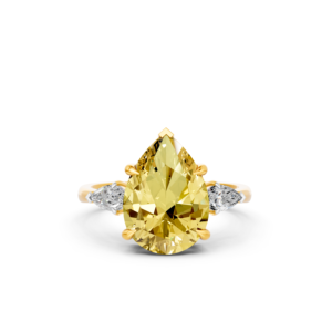 Bague personnalisée en or massif 14K 9K 10K 18K avec diamant jaune de laboratoire 6 carats, certifiée RJC, bijoux fins éthiques, MOQ 3 pièces 10 pièces OEM ODM E201280 - Product Image 3