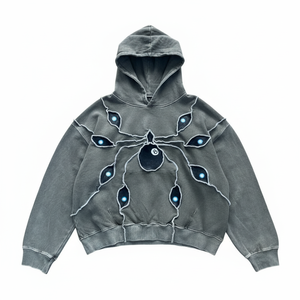 Custom Hot Selling pullover Distressed <b>Patch</b> Acid Wash men Hoodie 100% cotton fleece 450gsm comfortable and breathable - Product Image 1