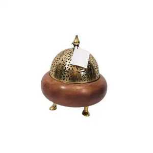 Brûleur d'encens en bois en forme de tour, motif découpé, encensoir pyramidal Bakhoor, diffuseur d'arômes arabe artisanal, support de parfum de table - Product Image 6