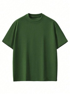 Men's Loose Fit Large Size Formal O-Neck Short Sleeve T-Shirts 100% Cotton Quick Dry Worsted Breathable Knitted Shirt for Summer - Product Image 5