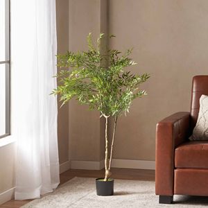 Plantas Artificiales de Hojas de Nandina de 47.2 Pulgadas para Decoración de Interiores de Oficina y Hogar, Vegetación para un Ambiente Hermoso - Product Image 4