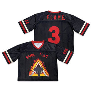 Maillots de football personnalisés surdimensionnés en jersey streetwear, sublimation, mode américaine, coupe courte en mesh - Product Image 3