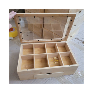 Caja de Joyería de Madera Hecha a Mano con Tapa, Rectangular, Diseño Clásico Personalizado, Organizador de Almacenamiento con Bisagras para Uso Doméstico - Product Image 5
