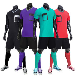 Conjunto de Camiseta de Fútbol con Cuello Redondo para Hombre, Manga Corta, Transpirable, de Poliéster, Pantalones Cortos con Cintura Elástica, Color Sólido, para Toda Temporada - Product Image 6