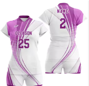 Ensemble maillot et short de volley-ball personnalisé pour hommes adultes, impression par transfert thermique du nom du joueur sur le devant, séchage rapide, 100 % polyester - Product Image 1