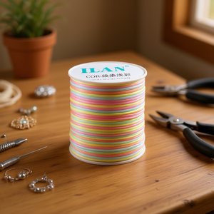 Cordoncino Ilan Rattail 1,5 mm 50 m tinto in pastello per la creazione di gioielli - Product Image 3