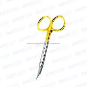 Tijeras Quirúrgicas Iris TC Curvas de Carburo de Tungsteno, Tijeras de Acero Inoxidable con Punta Fina, Instrumento para Cirugía Oftálmica y Plástica - Product Image 5
