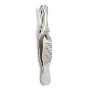 Pince micro-bulldog à pointe droite, mâchoires dentelées, 3 cm de long, instrument chirurgical, finition satinée, usage médical, vétérinaire et de laboratoire - Product Image 4