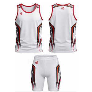 Conjunto de Uniforme Ligero para Atletismo, Camiseta y Pantalones Cortos de Poliéster para Competencia de Carrera - Product Image 1