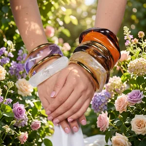 Conjunto de Brazaletes de Resina Epoxi de Moda para Mujer, Tres Colores, Joyería Contemporánea, Resistente al Agua, Venta al Por Mayor - Product Image 5