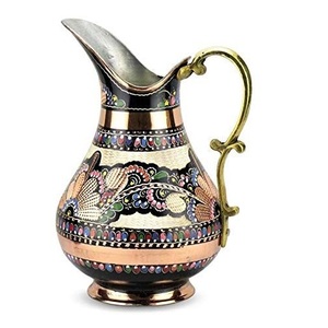 Jarra de Bebidas de Cobre Hecha a Mano de Primera Calidad con Asa de Latón, Jarra de Agua de Gran Capacidad para Uso en Restaurantes, Hoteles y Servicios de Catering - Product Image 1