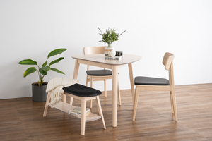 Modern Minimalist White Wash Finish <b>Dining</b> <b>Chair</b> with Sturdy Legs for <b>Dining</b> Room Use - Product Image 4