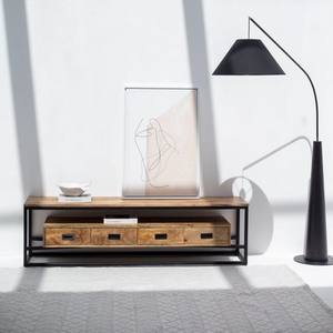 Meuble TV design industriel Vandana Novara Radiant, console de divertissement moderne en métal et bois - Product Image 3