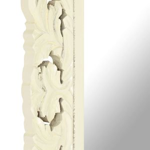 Miroir mural en bois de manguier massif blanc, 43,3 x 19,7 pouces, incrustations décoratives - Product Image 5