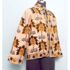 Veste pour femme en coton 100% matelassée et brodée Cotrise, nouveau motif, style bohème indien, respirante, écologique, pièce antique de haute qualité - Product Image 6