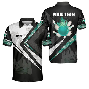 Customizable Comfortable Men <b>Bowling</b> Button for Shirts New Design Full Sublimation Printing Breathable Eco-Friendly Quick Dry - Product Image 2