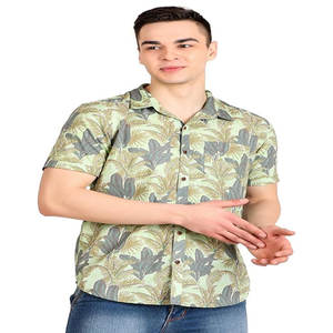 เสื้อถักวาฟเฟิลสำหรับผู้ชายเสื้อเชิ้ตแขนสั้นลำลองมีกระดุมกระดุมติดกลางแจ้งเสื้อผ้าฝ้ายวินเทจฤดูร้อนออกแบบได้ตามต้องการ - Product Image 1