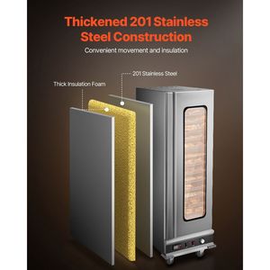 Hot Box 16-Tier <b>Large</b> Concession Food Warmer Water <b>Tray</b> Stainless Steel Single Door Adjustable Glass Warming Holding Equipment - Product Image 5