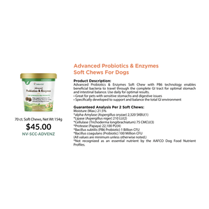 NaturVet Advanced Probiotics and Enzymes, Golosinas Masticables Blandas para Perros, 154 g - Product Image 1