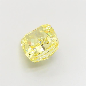 Diamant synthétique de laboratoire de 3,03 carats, taille coussin, jaune intense fantaisie, clarté VS2, excellente taille, certifié IGI, diamant synthétique non monté - Product Image 2