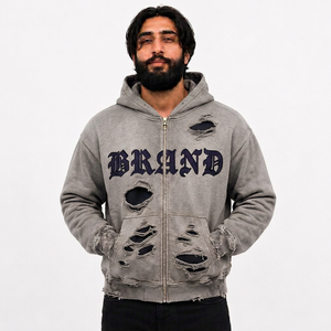 Sudadera con Capucha Personalizada al por Mayor para Hombre, Fabricada en Felpa de Algodón de 600 g/m², Talla Grande, Suministro para Marcas de Moda Estadounidenses - Product Image 4